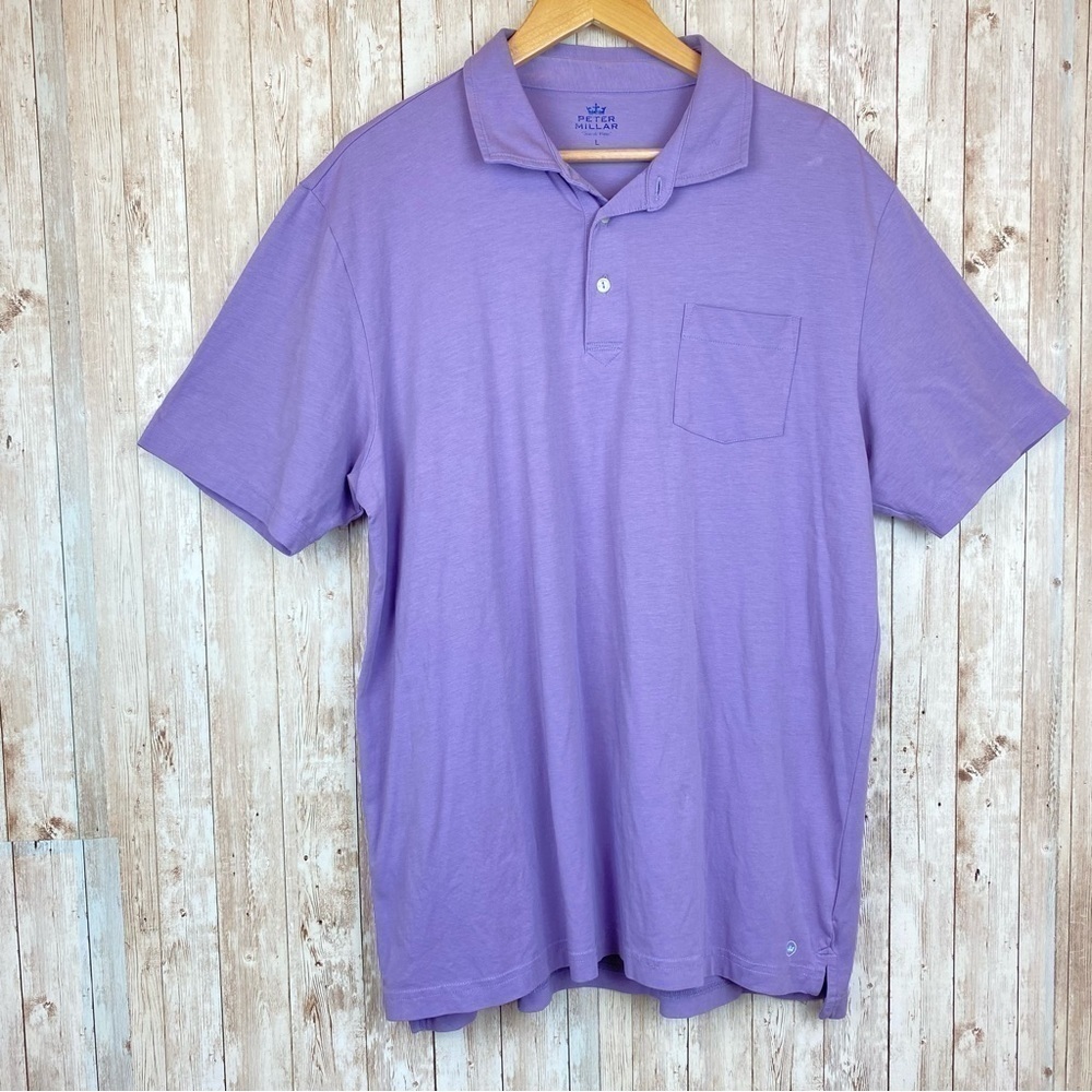Peter Millar Short Sleeve Golf Polo Shirt Size Large Men